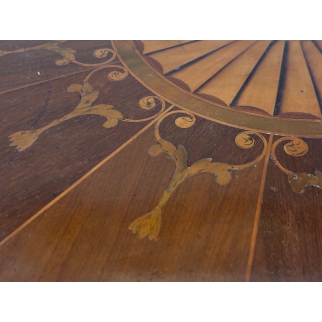 Antique Giltwood Demi-Lune Console Table With Satinwood Inlay For Sale - Image 13 of 16