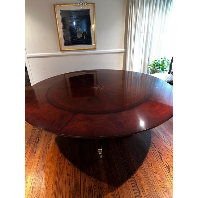 Brown Early 20th Century Mahogany Regency 78" Round Dining Table For Sale - Image 8 of 10