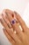 Exquisite 9.8 Mm Round Amethyst & Topaz Trio Ring in 925 Sterling Silver - Size 8 For Sale - Image 4 of 10