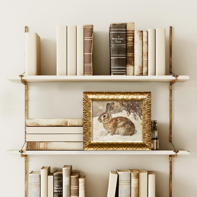 This is a reproduction on canvas of a charming vintage winter rabbit in a vintage inspired gold ornate frame. All of our...