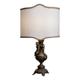 Liberty Brass Lamp with Putto, 1900s For Sale