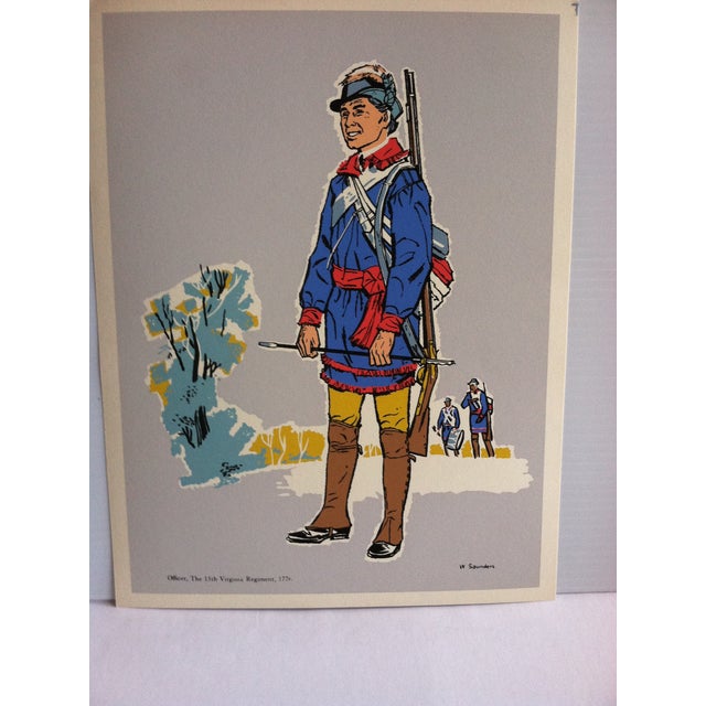 18th Century Military Uniforms Color Print Officer The 13th