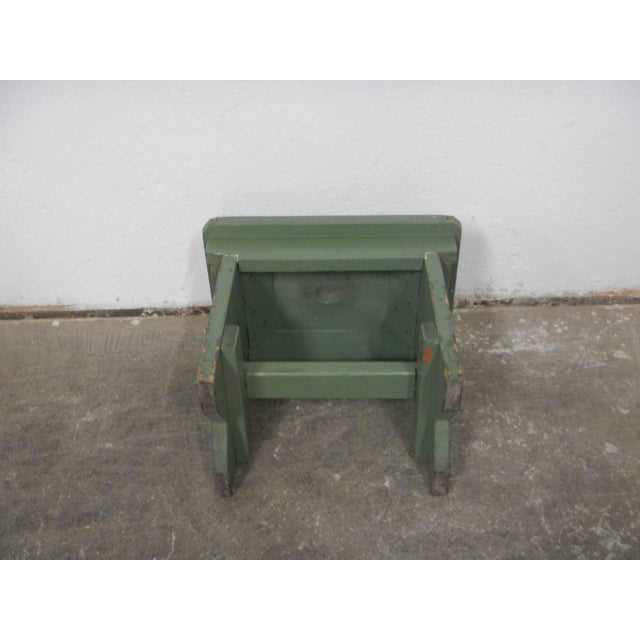 Wood Vintage Fir Wood Stool, 1960s For Sale - Image 7 of 10