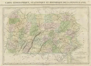 French Geographical Map of Pensylvania, 1825