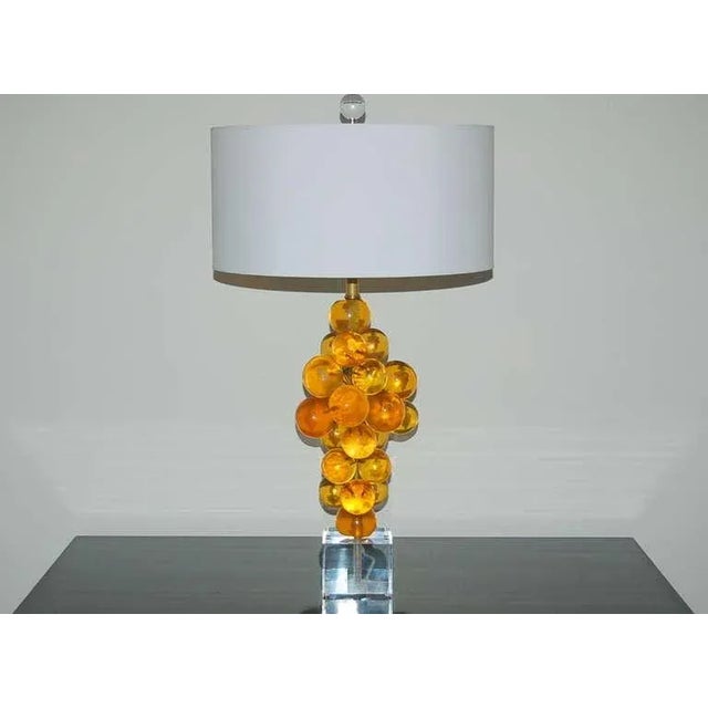 Silvano Pantani Vintage Butterscotch Resin Lamps by Silvano Pantani 1966 For Sale - Image 4 of 9