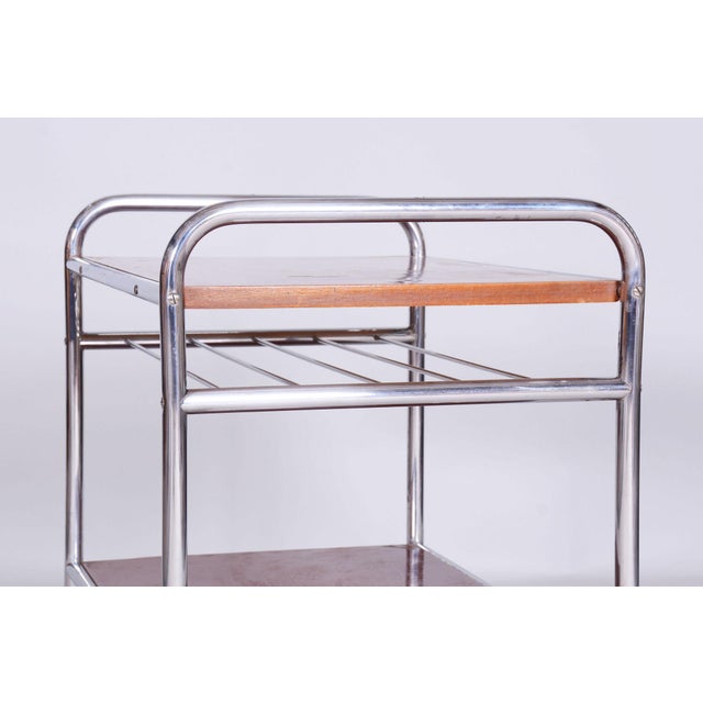 Brown Bauhaus Side Table in Chrome-Plated Steel, 1930s For Sale - Image 8 of 10