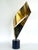 Curtis Jere Vintage 1980's Curtis Jere Brass Ribbon Sculpture on a Marble Base For Sale - Image 4 of 12