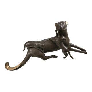 Vanderveen - Bronze Panthers Sculpture For Sale