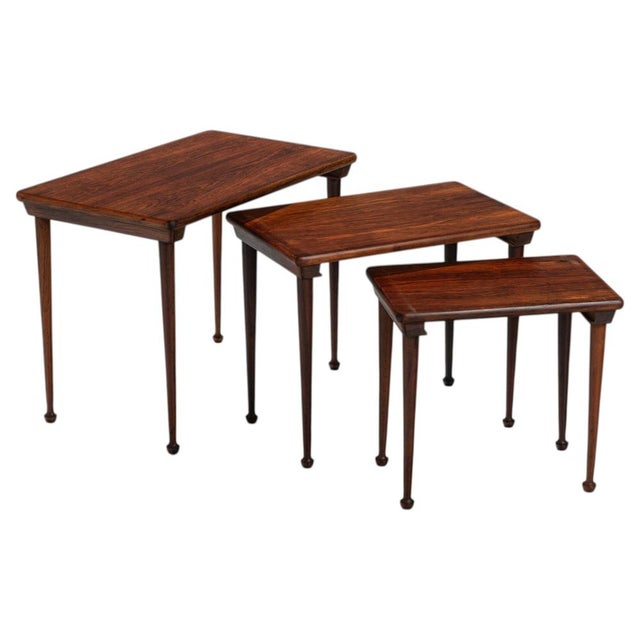 Danish Nesting Tables in Rosewood, 1960, Set of 3 For Sale - Image 15 of 15