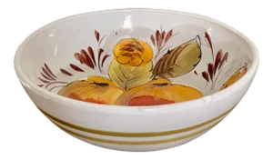 Hand Painted Assorted Fruit Design Studio Bowl - Signed