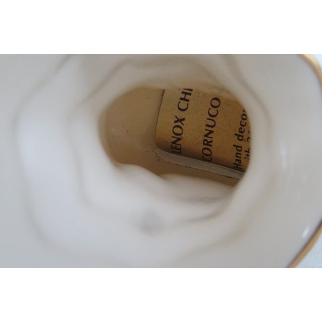 Lenox China Decorative Porcelain Cornucopia Made in Usa With 24k Gold Trim 5098b For Sale - Image 9 of 9