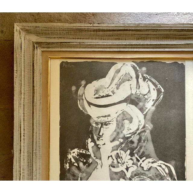 Vintage Bernard Reder Wood Cut, Portrait of Marie Antoinette, Hand Signed For Sale In Washington DC - Image 6 of 9
