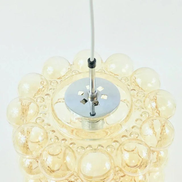 Large Mid-Century Modern Amber Bubble Glass Pendant by Helena Tynell for Limburg, Germany, 1960s For Sale - Image 4 of 8