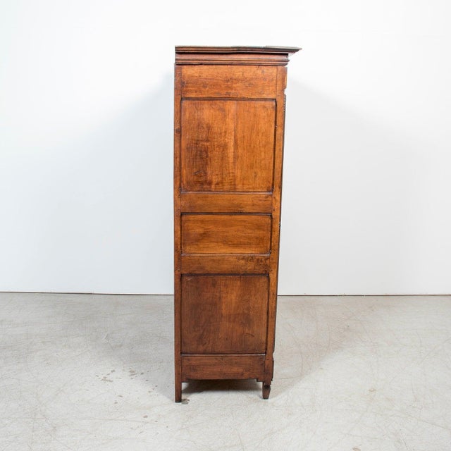 Rare 18th Century French Period Louis XVI Carved Walnut Armoire From Limoges For Sale - Image 16 of 17