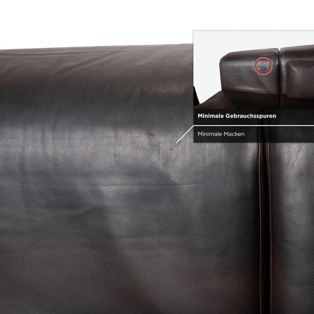 Moule Set Leather Corner Sofa and Ottoman in Brown Chrome with Manual Function from Brühl, Set of 2 For Sale - Image 17 of 18