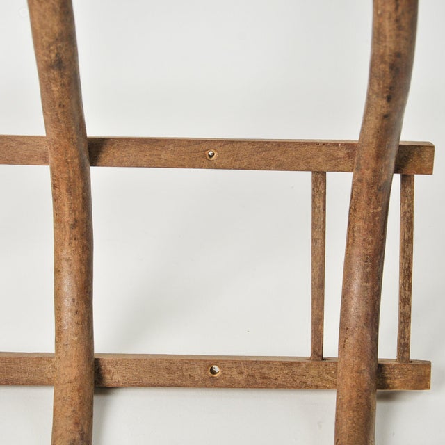 Large Antique Bentwood Coat Rack: Thonet Style Wall Hanging Hat Rack With Four Hooks For Sale - Image 11 of 11