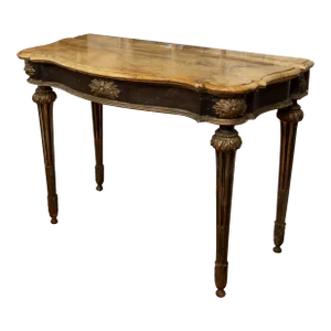 18th Century Italian Ebonized and Parcel Gilt Console Table