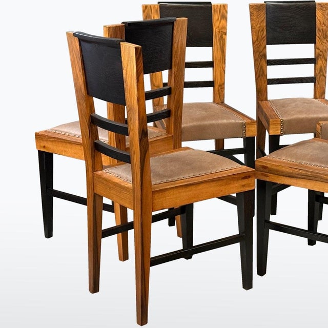 Czech Art Deco Dining Table with Chairs, 1930s, Set of 7 For Sale - Image 13 of 18