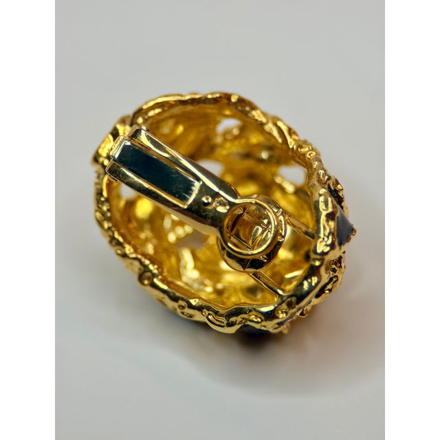 Vintage Piaget Bracelet and Earrings Set, 18 Karat Yellow Gold and Enamel For Sale - Image 10 of 15