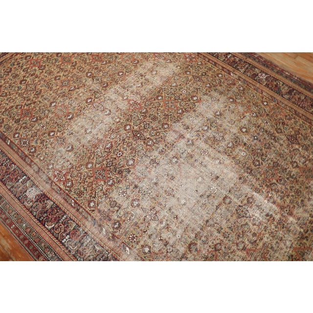 Red Early 20th Century Rustic Worn Fereghan Gallery Rug - 6'8" x 16'4" For Sale - Image 8 of 10