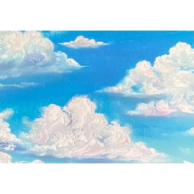 Modern Dreams of Clouds Giclee Print on Canvas Framed For Sale - Image 3 of 4