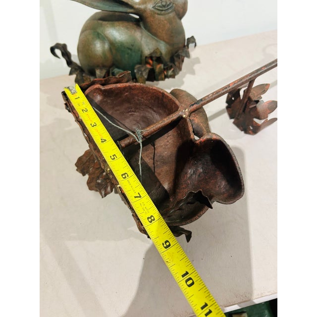 Pair of Vintage Cast Iron Rabbit Candlestick Sconces Large 25" Long For Sale - Image 10 of 14