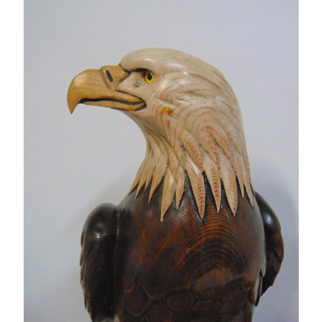 Hand Carved American Bald Eagle Statue Chairish