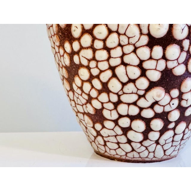 Studio Ceramic Vase with Net Glaze from Albert Kießling, Steinach, Germany, 1960s For Sale - Image 4 of 14