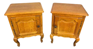 Vintage French Nightstands, Set of 2