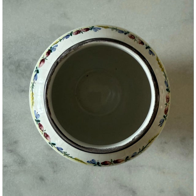 Vintage Ceramic Vase With Hand Painted Floral Design by Gmunder Keramik. For Sale In Austin - Image 6 of 8