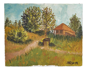G. Righi, Serene Landscape, 1970s, Oil on Canvas