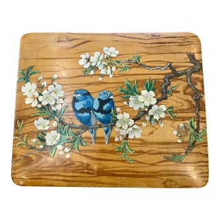 Vintage French Transferware Wood Box For Sale