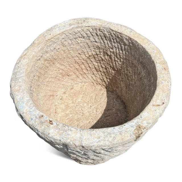 Modern Vintage Stone Rustic Planter Bowl For Sale - Image 3 of 5