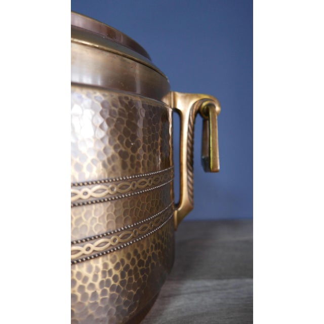 Large Art Deco Brass Punch Bowl with Glass Insert, Germany, 1920s For Sale - Image 9 of 14