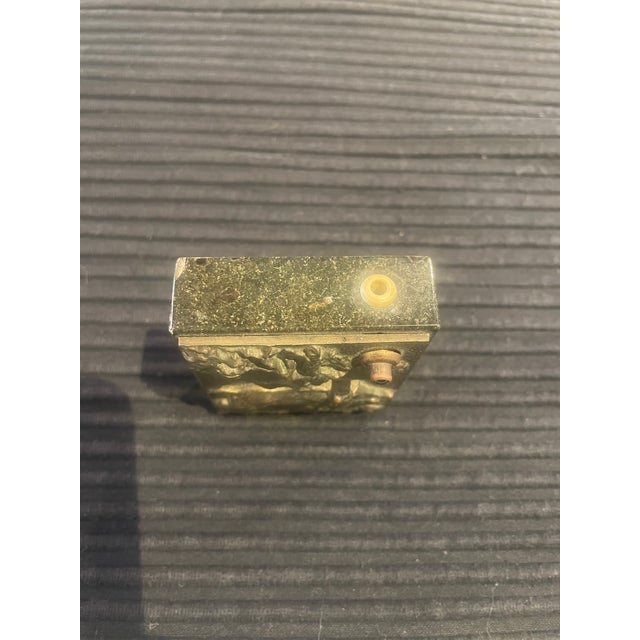 Art Nouveau Antique German Bronze Desk or Lobby Bell With Wild Boar & Cobalt Blue Button For Sale - Image 3 of 6