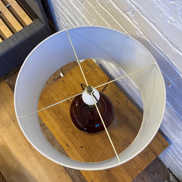 Vintage Bordeaux Red Ceramic Table Lamp For Sale - Image 12 of 12