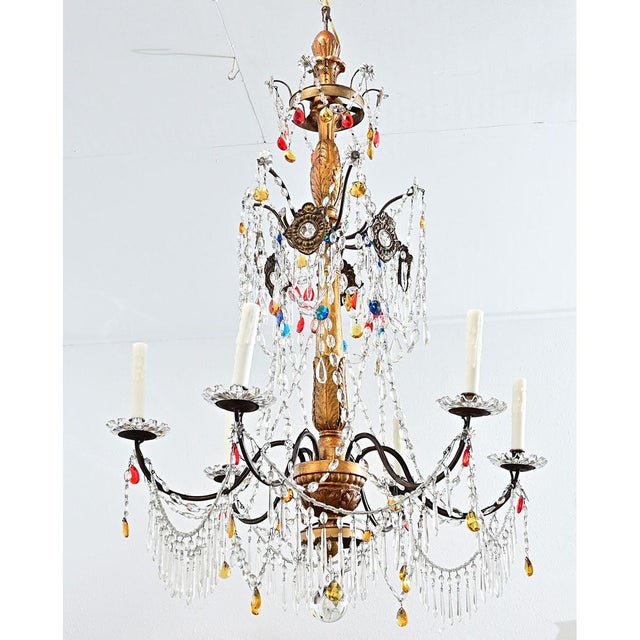 Italian 18th Century Giltwood & Crystal Chandelier For Sale - Image 17 of 17