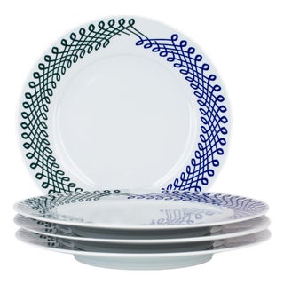 Ribbon Porcelain Salad Plates, Set of 4 For Sale