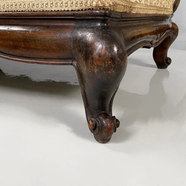 Late 19th-Century Style Italian Armchairs in Wood and Beige Fabric, 1930s, Set of 2 For Sale - Image 18 of 18