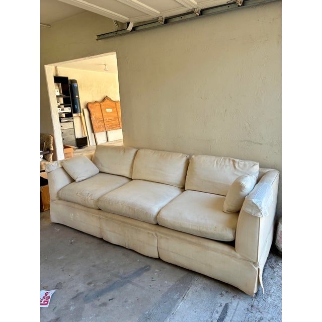 Vintage Baker Furniture Upholstered Sofa – Classic Tailored Form, Reupholstery Candidate For Sale In Los Angeles - Image 6 of 6