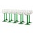Vintage Alsace Wine Glasses with Green Stems from Luminarc, 1970s, Set of 10, in Very Good conditions. Designed 1970 to 1979