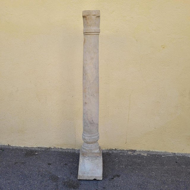 Column in Sculpted White Marble For Sale - Image 14 of 18