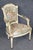Wood Early 20th C Pair Louis XVI Style Creme Painted W/ Gold Accent Armchairs For Sale - Image 7 of 15