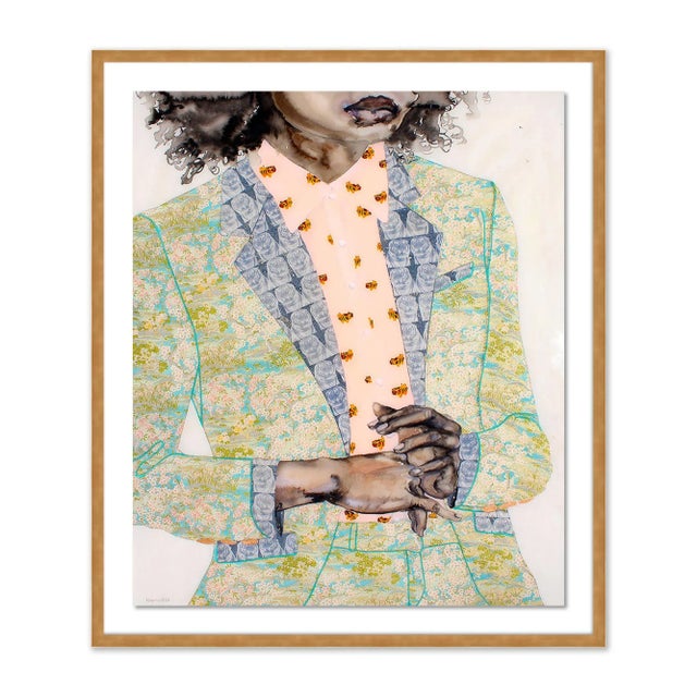 Contemporary Tigress by Lisa Krannichfeld, Art Print in Gold Frame, Small For Sale - Image 3 of 3