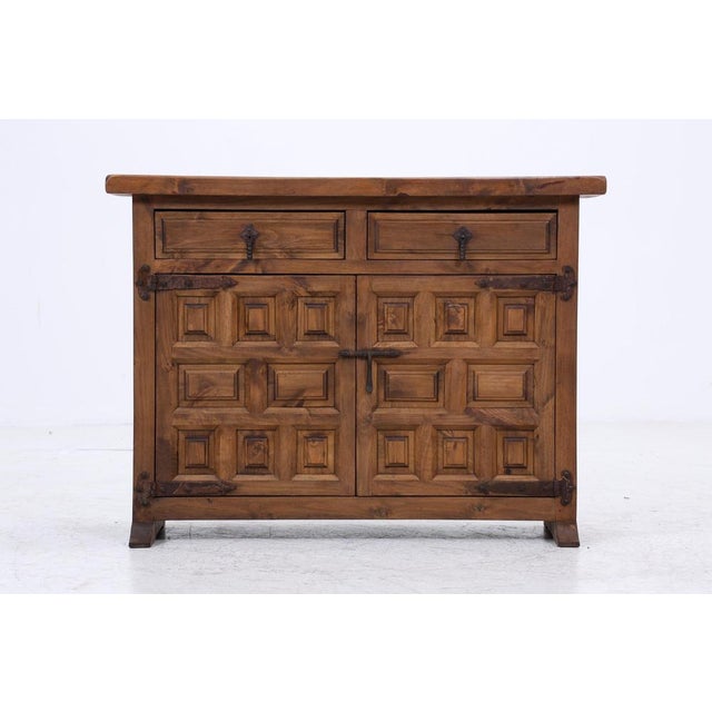 Baroque Spanish Baroque Style Walnut Chest of Drawers with Iron Fittings, 1960s For Sale - Image 3 of 15