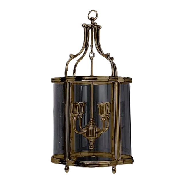 Quatrefoil Lantern in Patinated Finish For Sale