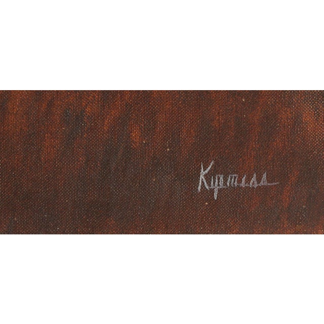 Early 20th Century Early 20th Century Large Robert Kipniss Oil Landscape, Sheds & Trees For Sale - Image 5 of 7