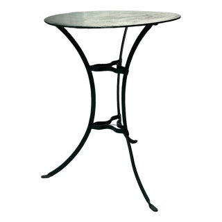 Forest Green Metal Gueridon Garden Table, 1950s For Sale