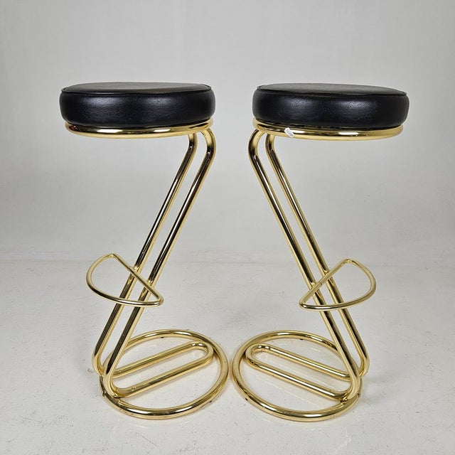 Black Vintage Bar Stools, 1980s, Set of 2 For Sale - Image 8 of 8