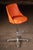 Mid 20th Century Pair of MCM Orange Vinyl Swivel Chairs by Chromcraft For Sale - Image 5 of 8